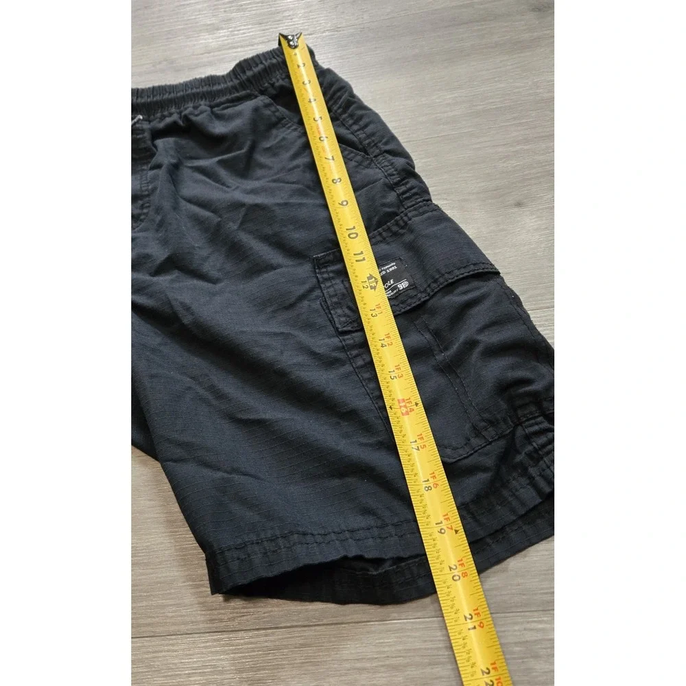 Vintage Y2K Southpole Black Ripstop Cargo Shorts Drawstring Men's Size Small